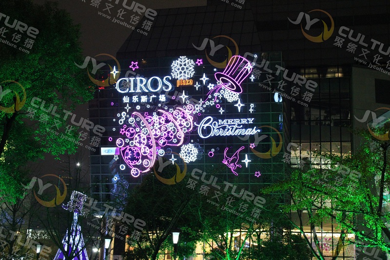 仙乐斯广场圣诞主题灯饰画 灯饰画实景案例